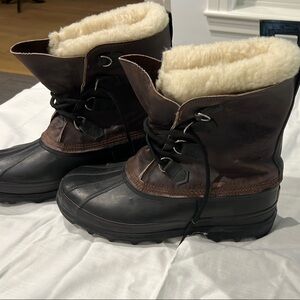 Sorel Brown and Black Bighorn Boots with Durable Sole